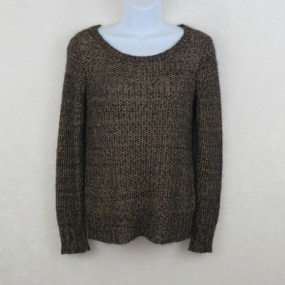 Eileen Fisher Gold Metallic Sheen Knit Sweater PP